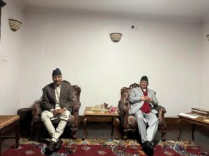 प्रधानमन्त्री प्रचण्ड र कांग्रेस सभापति देउवाबीच भेटवार्ता