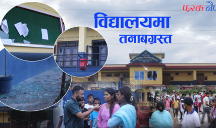 परीक्षाको मुखमा प्रवेश पत्र नआउने भएपछि तोडफोडमा उत्रिए निजगढ ८ गौरीशंकर स्कुलका विद्यार्थी (भिडियो)