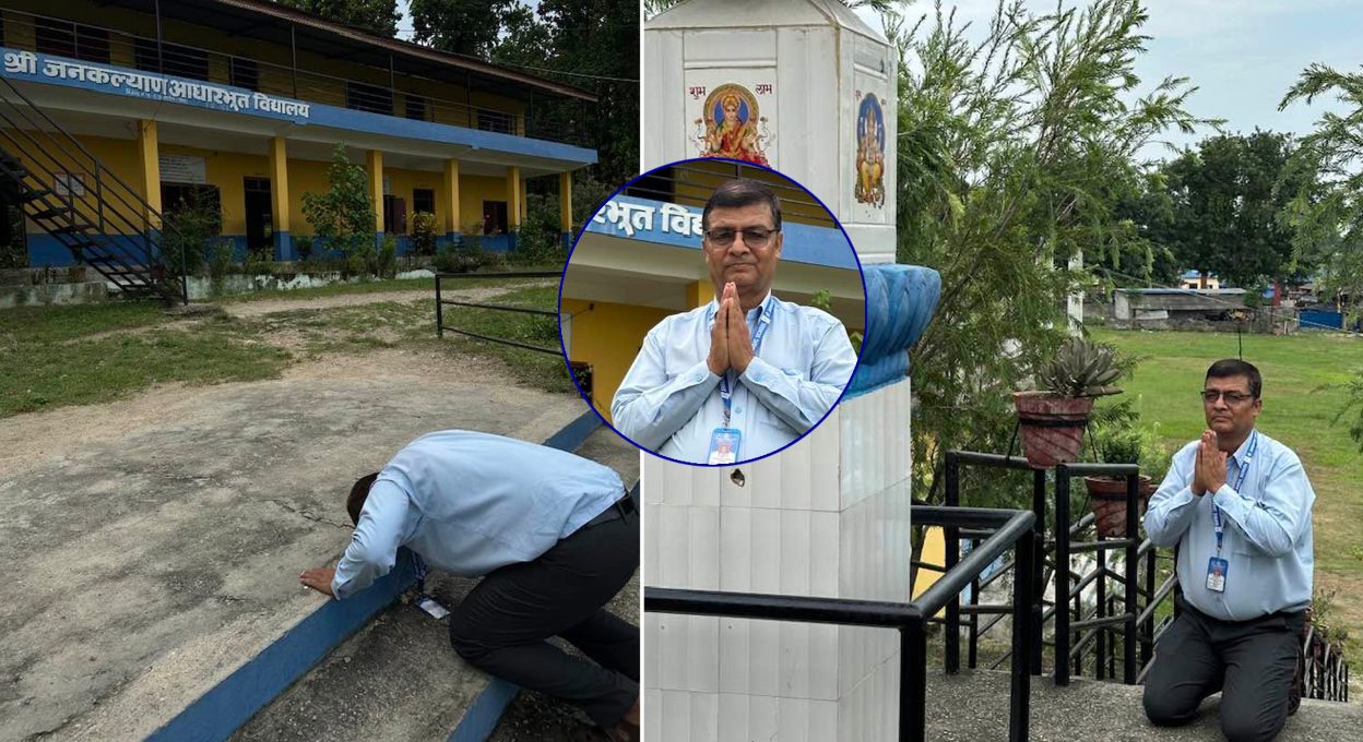 ३४ वर्षको सेवा यात्राको अन्तिम नमन : विद्यालय छाड्दै गर्दा प्रधानाध्यापक मधुसुधन अधिकारी भावुक